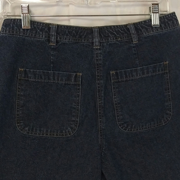 Cotton Ginny Vintage Blue Dark Wash High Rise Button Zip Drawstring Jean Short - Picture 6 of 8